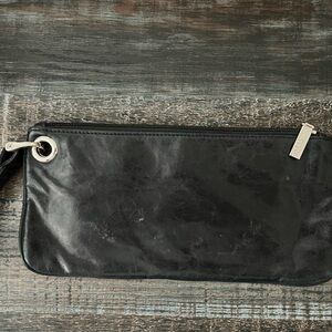 Hobo wristlet- Black leather - great condition